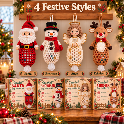 🎄 Merry Tidy Crochet™ – Christmas Bag Holder DIY Kit