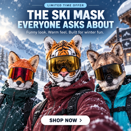 🔥Last Day 49% OFF-🐯 Animal Face Ski Mask™ – The Funniest Winter Balaclava Everyone Will Ask About