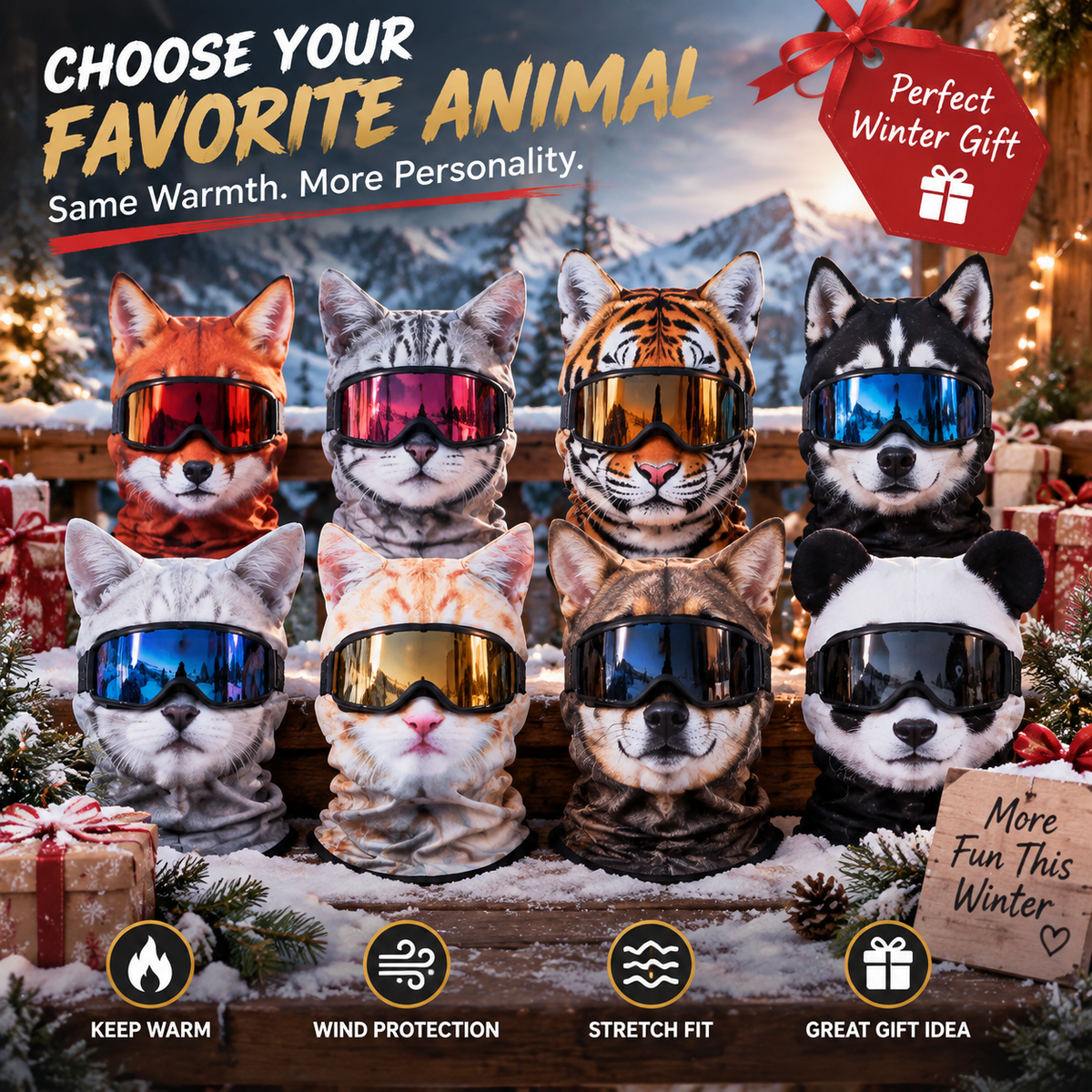 🔥Last Day 49% OFF-🐯 Animal Face Ski Mask™ – The Funniest Winter Balaclava Everyone Will Ask About