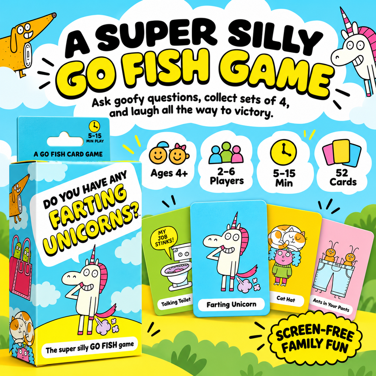 😂 Super Silly Go Fish™ Family Card Game for Kids & Game Night