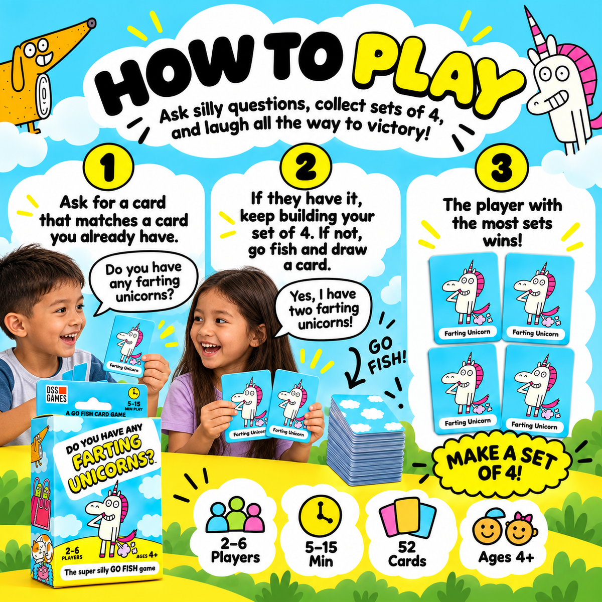 😂 Super Silly Go Fish™ Family Card Game for Kids & Game Night