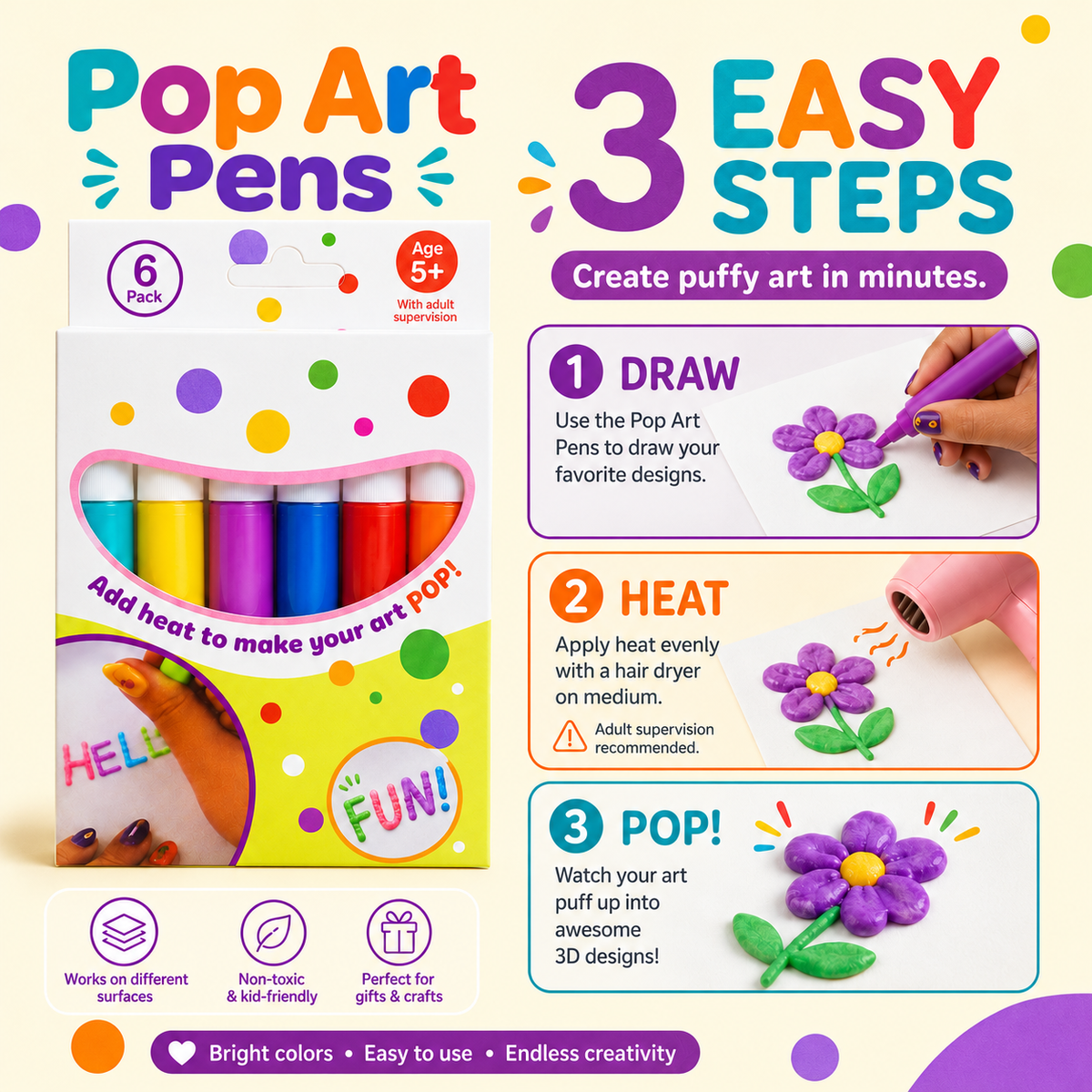 3D Relief Art Pen – Turn Flat Drawings Into Touchable 3D Art