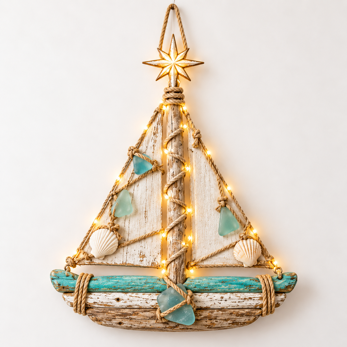 Harbor Lights Sailboat Christmas Tree coastal wall decor