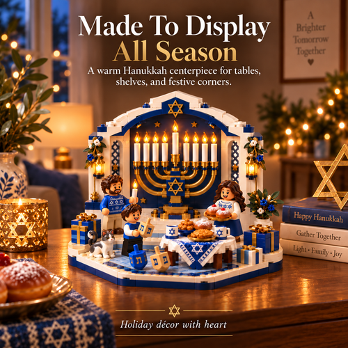 🕎✨ Last Day 50% OFF 🔥 Hanukkah Family Light Building Block Display Set