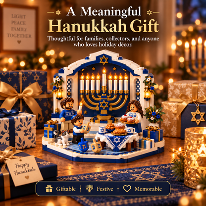 🕎✨ Last Day 50% OFF 🔥 Hanukkah Family Light Building Block Display Set