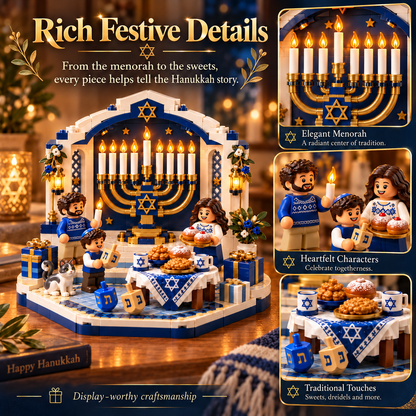 🕎✨ Last Day 50% OFF 🔥 Hanukkah Family Light Building Block Display Set