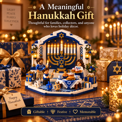 🕎✨ Last Day 50% OFF ⏰ Hanukkah Family Light Building Block Display Set