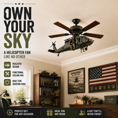 🔥 LAST DAY 50% OFF-🚁 Helicopter Ceiling Fan Decoration – Flying Aviation Display