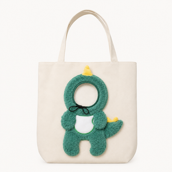 Green Dino pet carrier tote