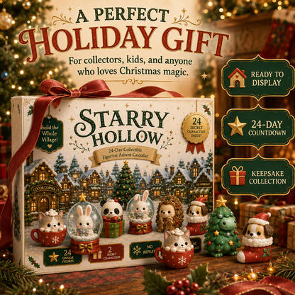 🎄 2026 NEW! Christmas Village Advent Calendar – 24 Collectible Figures Including 2 Mystery Characters ✨