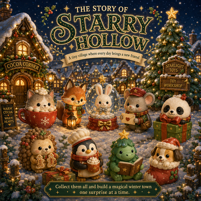 🎄 2026 NEW! Christmas Village Advent Calendar – 24 Collectible Figures Including 2 Mystery Characters ✨