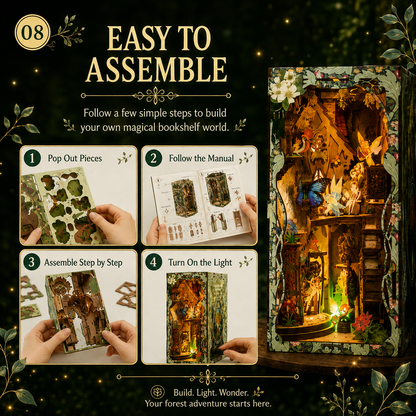 🌿 Whisperwood Enchanted Forest Book Nook – DIY Fairy Woodland Miniature Kit ✨