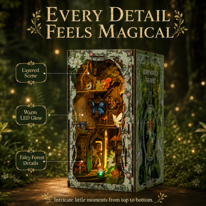 🌿 Whisperwood Enchanted Forest Book Nook – DIY Fairy Woodland Miniature Kit ✨