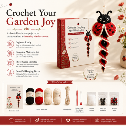 🔥Buy 3 Get 1 Free🎁Crochet Spiral Hanging Kit – Beginner-Friendly DIY Garden Animal Decor 🧶🌿