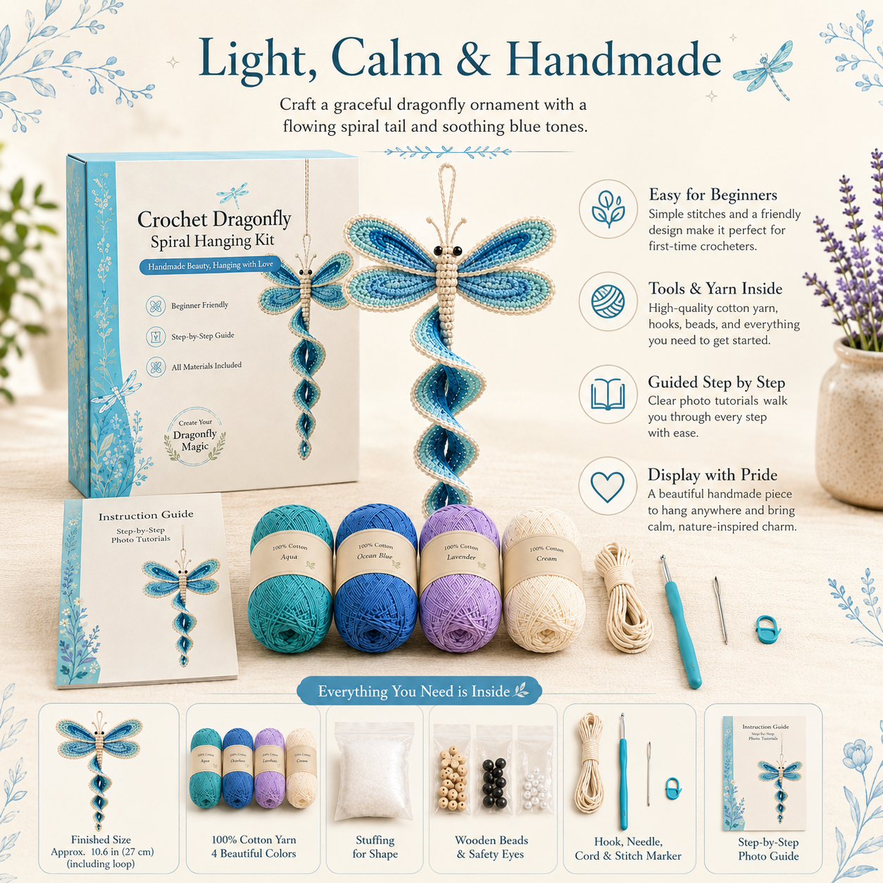 🔥Buy 3 Get 1 Free🎁Crochet Spiral Hanging Kit – Beginner-Friendly DIY Garden Animal Decor 🧶🌿