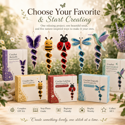 🔥Buy 3 Get 1 Free🎁Crochet Spiral Hanging Kit – Beginner-Friendly DIY Garden Animal Decor 🧶🌿