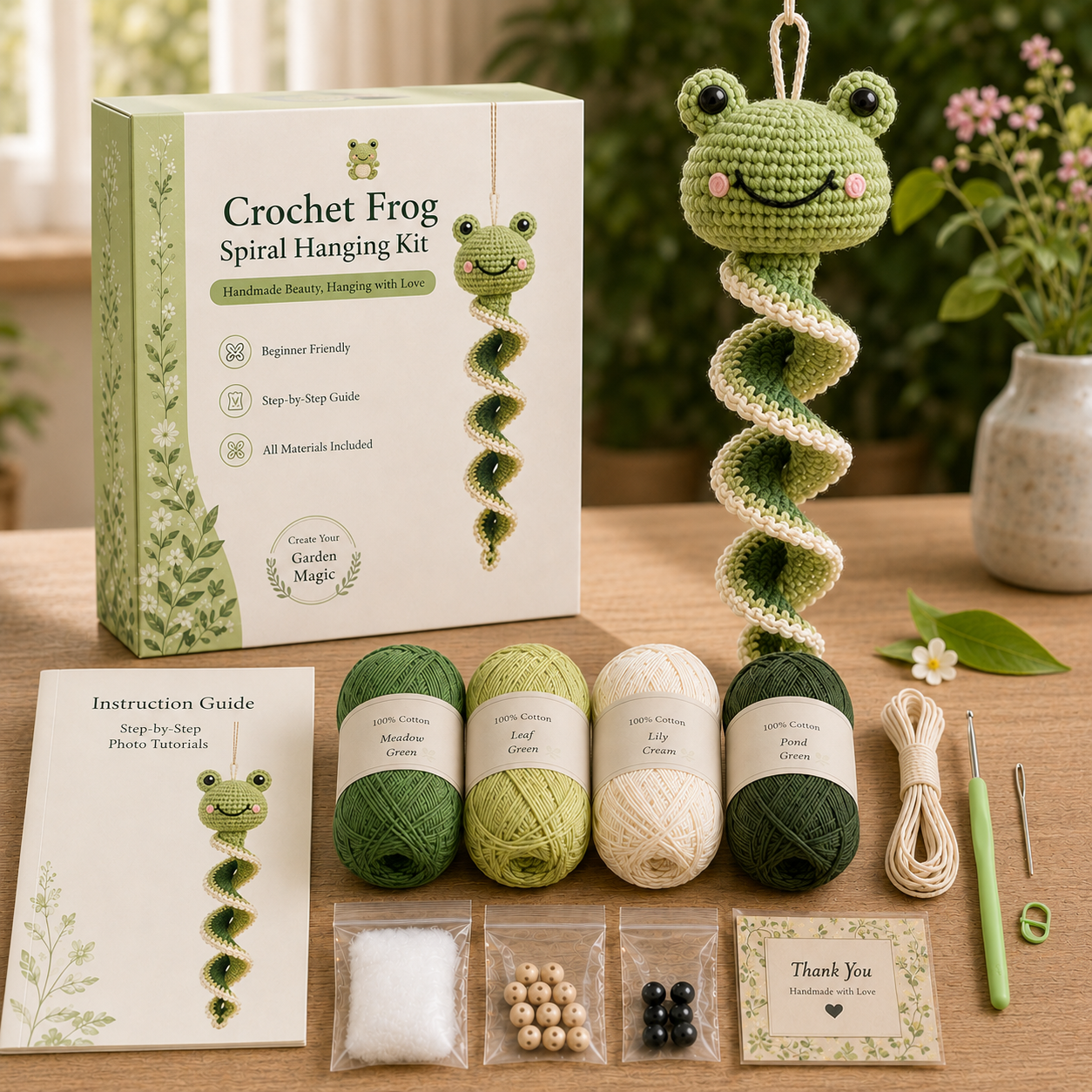 🔥Buy 3 Get 1 Free🎁Crochet Spiral Hanging Kit – Beginner-Friendly DIY Garden Animal Decor 🧶🌿
