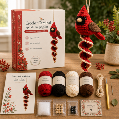 🔥Buy 3 Get 1 Free🎁Crochet Spiral Hanging Kit – Beginner-Friendly DIY Garden Animal Decor 🧶🌿