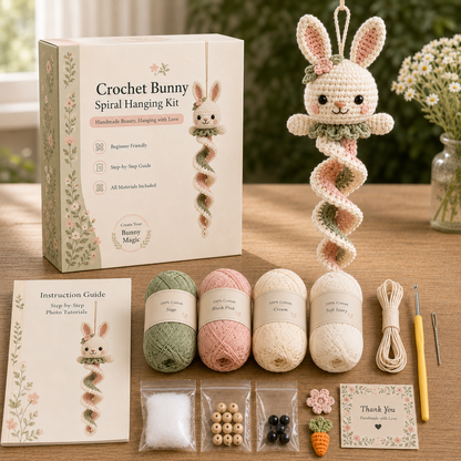 🔥Buy 3 Get 1 Free🎁Crochet Spiral Hanging Kit – Beginner-Friendly DIY Garden Animal Decor 🧶🌿