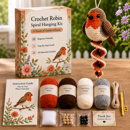 🔥Buy 3 Get 1 Free🎁Crochet Spiral Hanging Kit – Beginner-Friendly DIY Garden Animal Decor 🧶🌿
