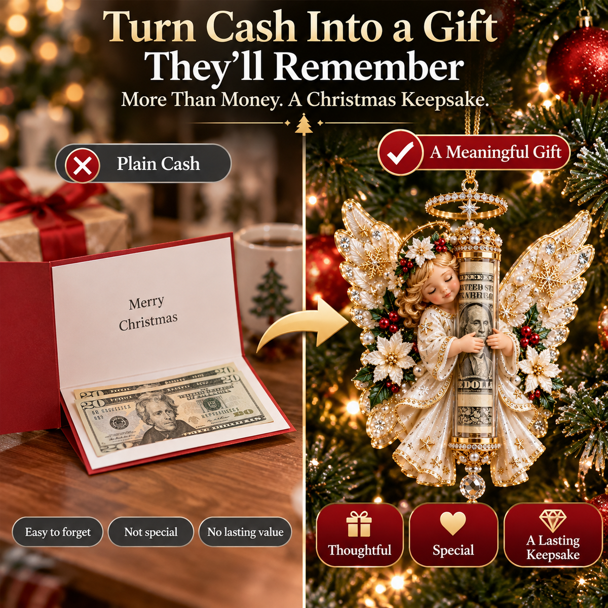 👼Christmas Angel Cash Holder Ornament