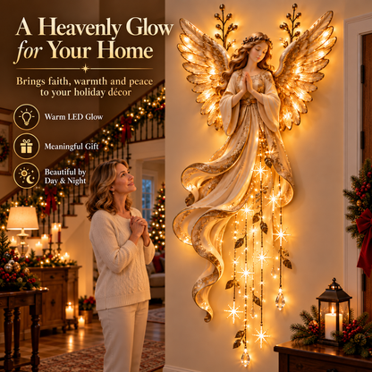 ✨Last Day 49% OFF✨Guardian Angel Starfall Cascade™ – Lighted Faith & Blessing Christmas Wall Decor✨