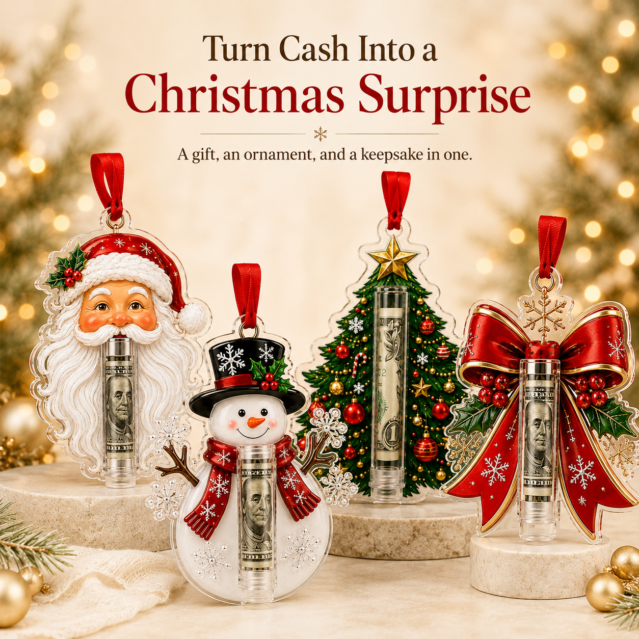 🎁💵 Christmas Cash Holder Ornament — Turn Cash Into a Christmas Surprise