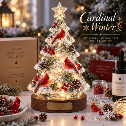 🎄Beginner-Friendly Resin Christmas Tree Night Light DIY Kit | Complete Kit with Mold, Resin, Fairy Lights & Festive Decorations ✨