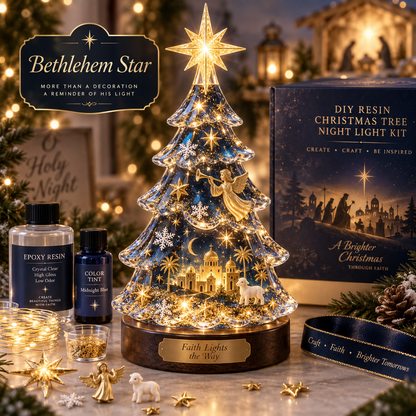 🎄Beginner-Friendly Resin Christmas Tree Night Light DIY Kit | Complete Kit with Mold, Resin, Fairy Lights & Festive Decorations ✨