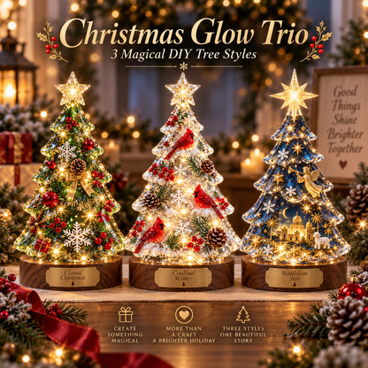 🎄Beginner-Friendly Resin Christmas Tree Night Light DIY Kit | Complete Kit with Mold, Resin, Fairy Lights & Festive Decorations ✨