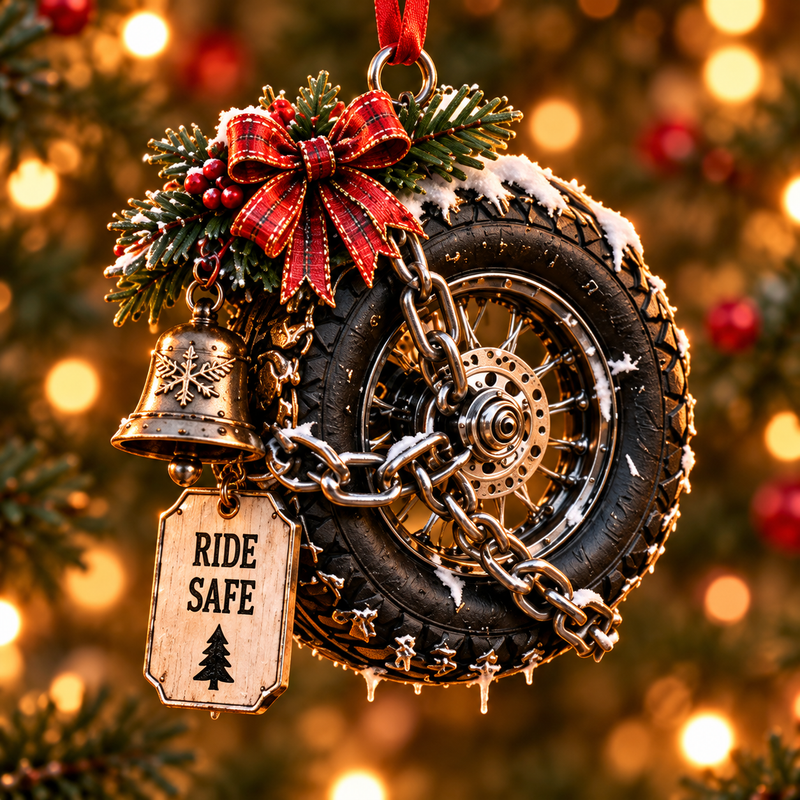 🏍️ Motorcycle Christmas Ornaments – Ride Safe, Ride Free, Come Home 🎄