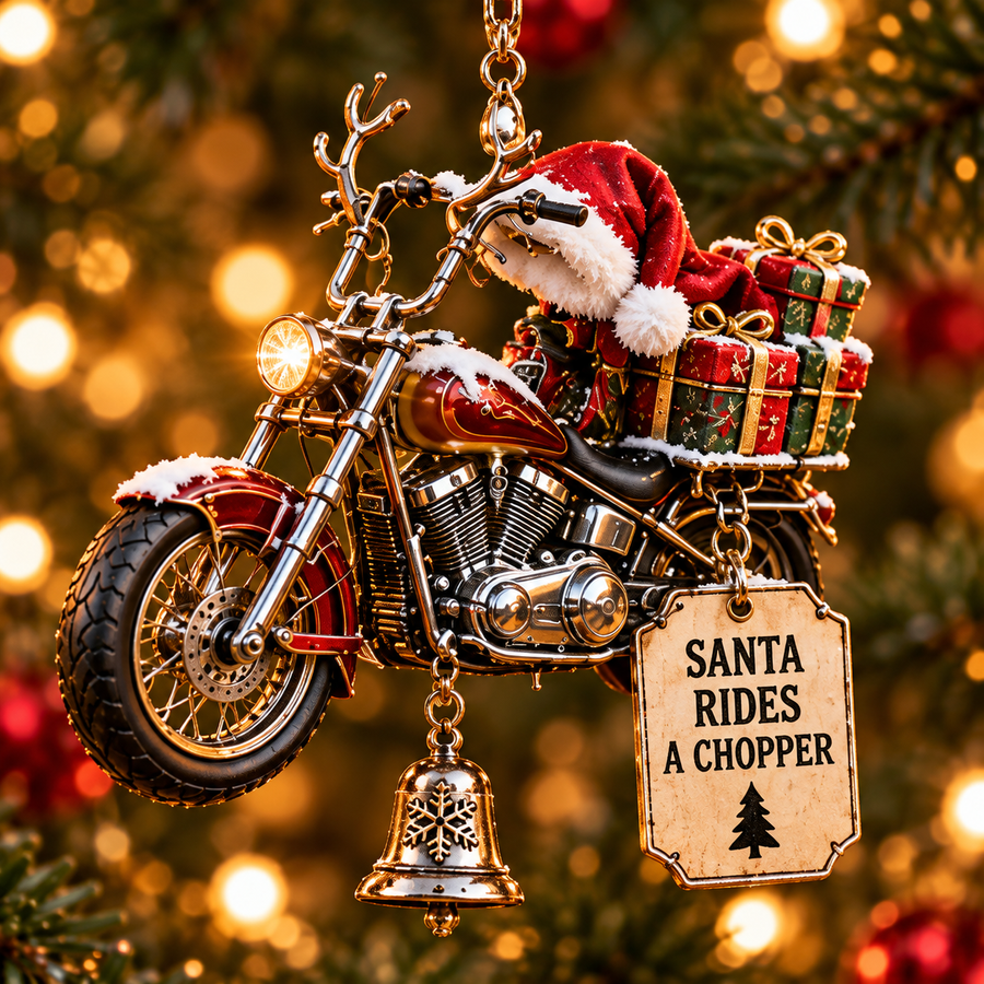 🏍️ Motorcycle Christmas Ornaments – Ride Safe, Ride Free, Come Home 🎄