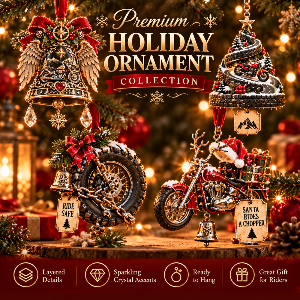 🏍️ Motorcycle Christmas Ornaments – Ride Safe, Ride Free, Come Home 🎄