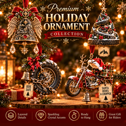 🏍️ Motorcycle Christmas Ornaments – Ride Safe, Ride Free, Come Home 🎄