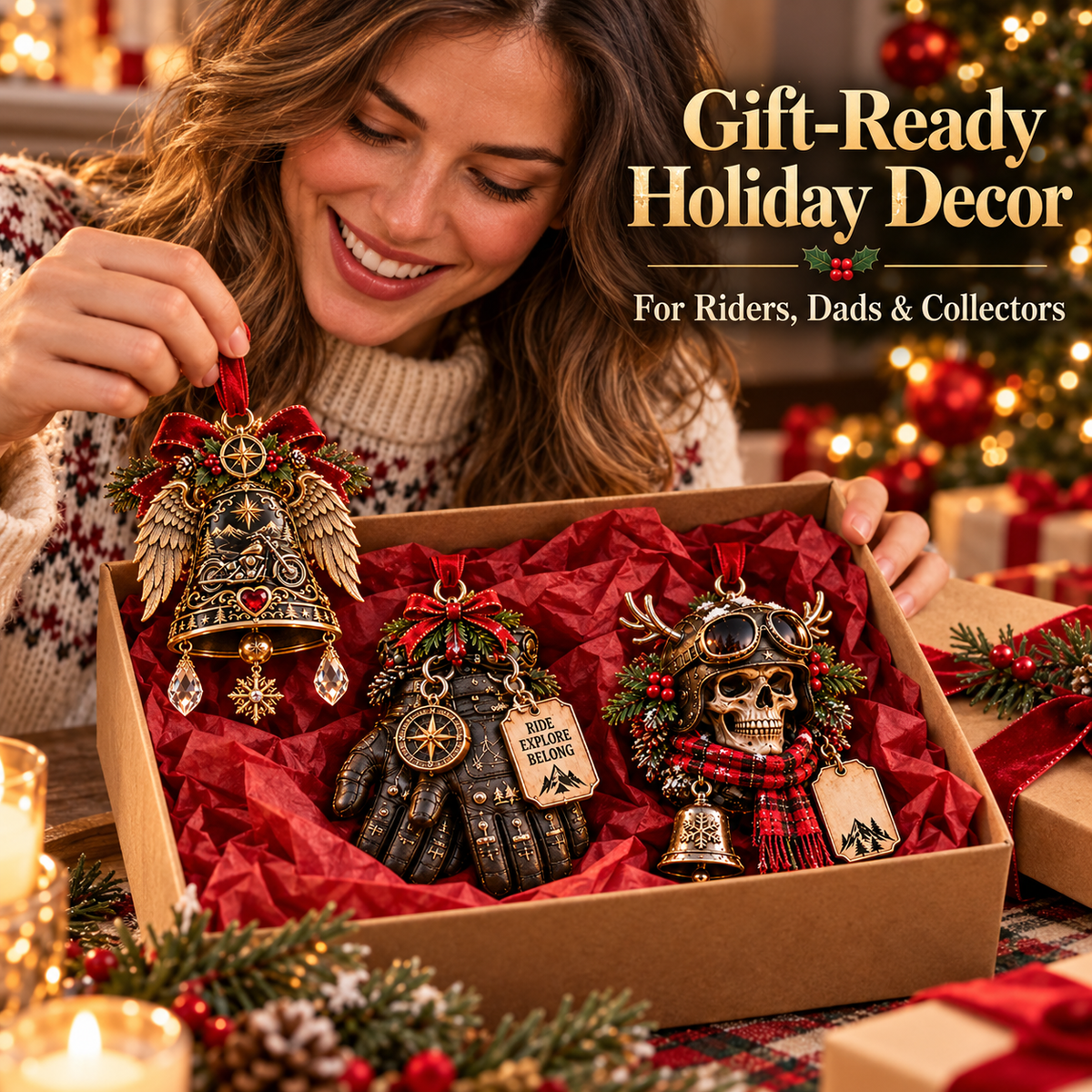 🏍️ Motorcycle Christmas Ornaments – Ride Safe, Ride Free, Come Home 🎄