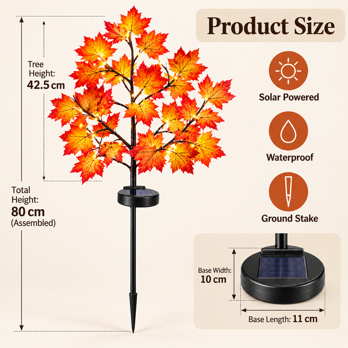 Solar Maple Leaf & Pumpkin Tree Lights – Fall Yard Decor 🍁🎃