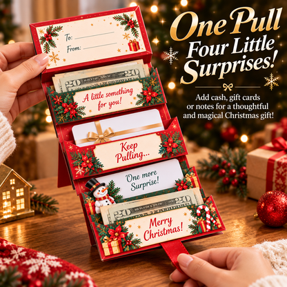 🎄 Christmas Cash Reveal Booklet – Pull-Tab Money & Gift Card Holder