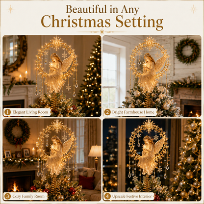 🔥Last Day 49% OFF✨ Angel’s Christmas Moon™ Lighted Angel Tree Topper