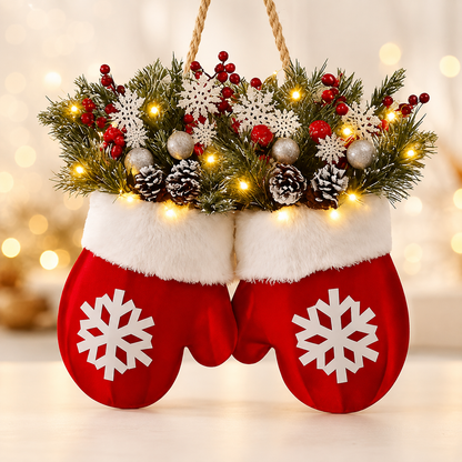 🎅 Flashing Christmas Glove Wreath · Create a warm and cosy Christmas atmosphere❄️✨