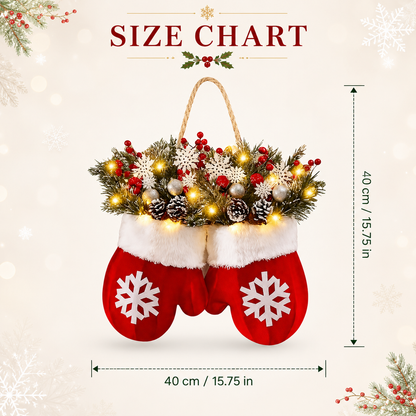 🎅 Flashing Christmas Glove Wreath · Create a warm and cosy Christmas atmosphere❄️✨