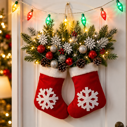 🎅 Flashing Christmas Glove Wreath · Create a warm and cosy Christmas atmosphere❄️✨