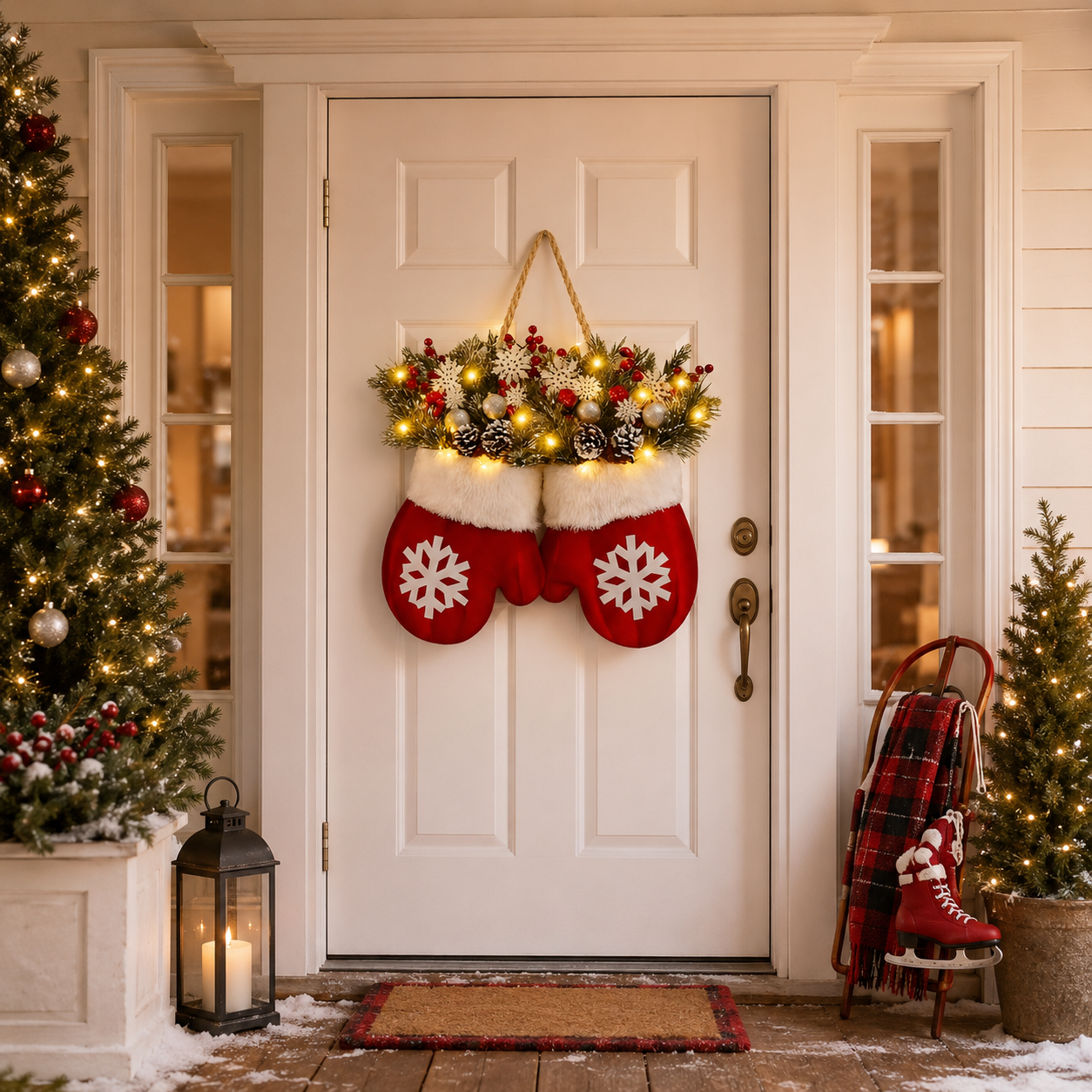 🎅 Flashing Christmas Glove Wreath · Create a warm and cosy Christmas atmosphere❄️✨