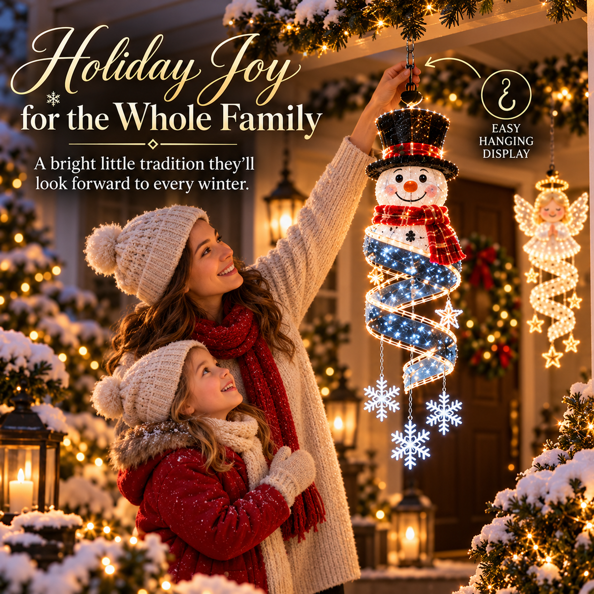 🎄 Christmas Magic Spiral™ Hanging LED Light Collection – 9 Festive Designs ✨