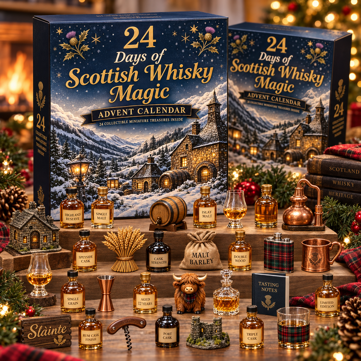 Scottish whisky inspired miniature collectibles