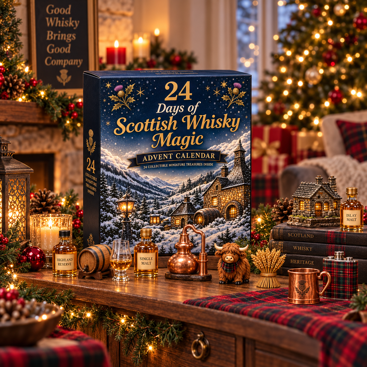 Complete Scottish whisky themed miniature collection