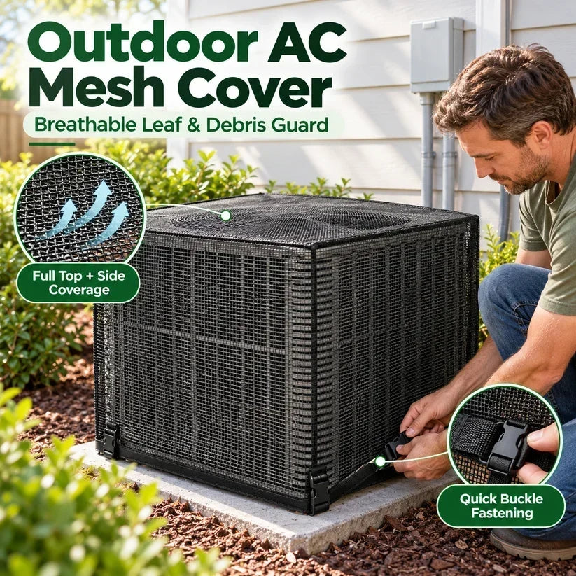 🔥Last Day 50% OFF- ❄️ Heavy-Duty Mesh AC Cover – All-Season Outdoor Protection
