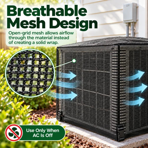 🔥Last Day 50% OFF- ❄️ Heavy-Duty Mesh AC Cover – All-Season Outdoor Protection