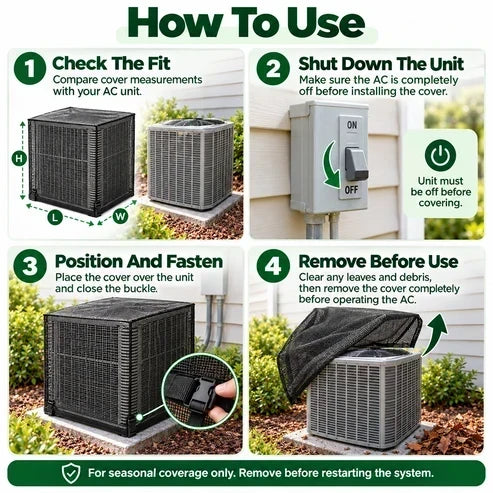 🔥Last Day 50% OFF- ❄️ Heavy-Duty Mesh AC Cover – All-Season Outdoor Protection