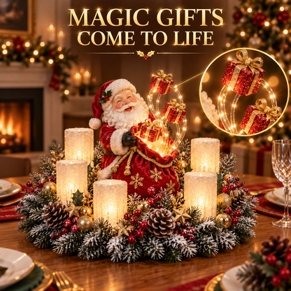 🎄 Glowing Christmas Centerpiece with Warm Flameless Candlelight ✨🕯️