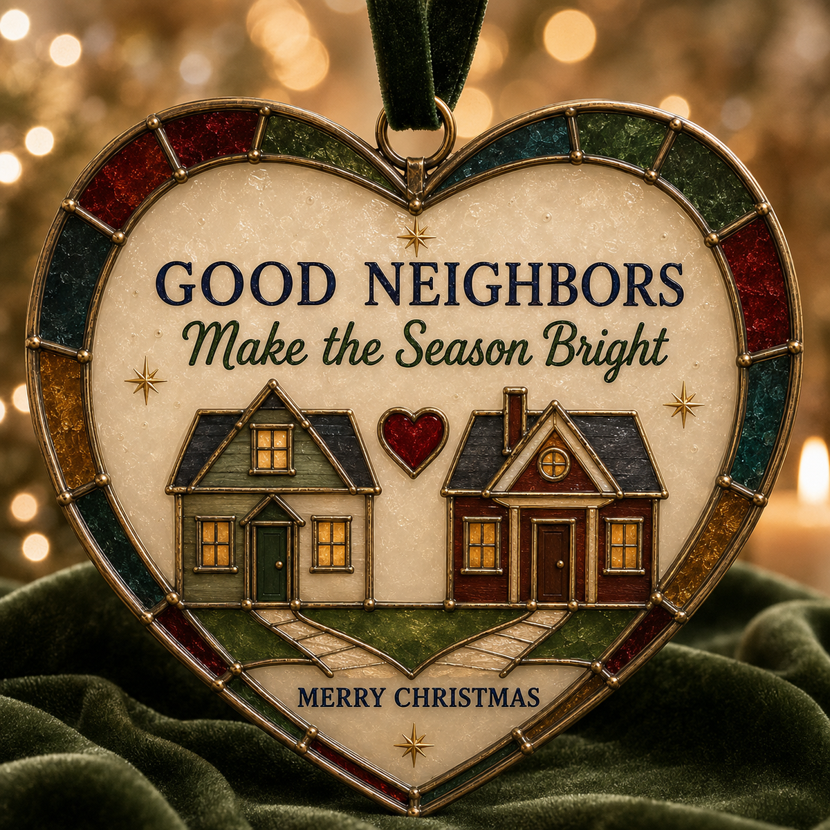 🎄 Heartfelt Stained Glass-Style Christmas Ornament – A Meaningful Gift for Someone Special 💝